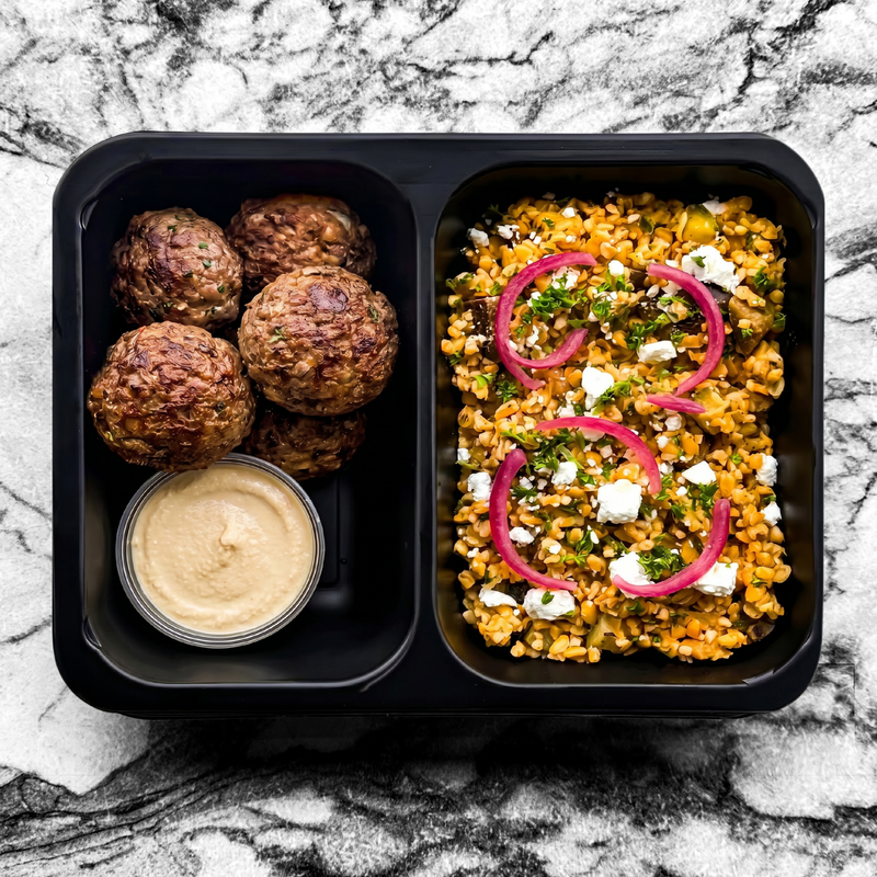 Croquettes de thon, taboulé aux légumes confits, sauce sésame