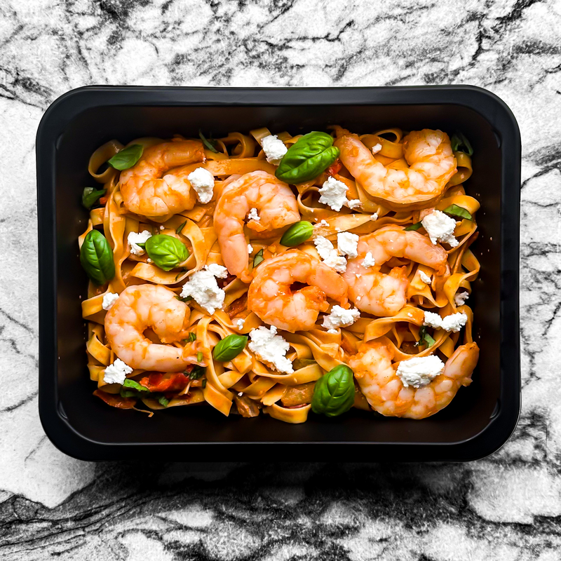 Tagliatelles aux scampis, crème de butternut, épinards et parmesan